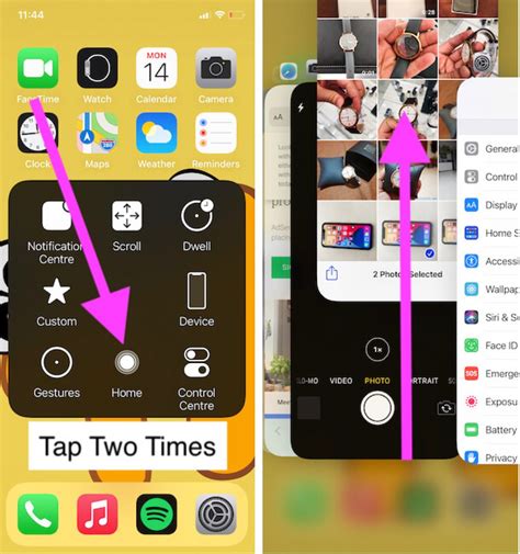 1. Navigate your iPhone’s ' Home Screen .'. 2. Swipe up from the bottom of the screen. Pause in the middle of the screen. 3. As you swipe from the bottom of the screen, your phone will vibrate at a point. 4. That’s when you’ll see all of the apps currently open and active on your iPhone.